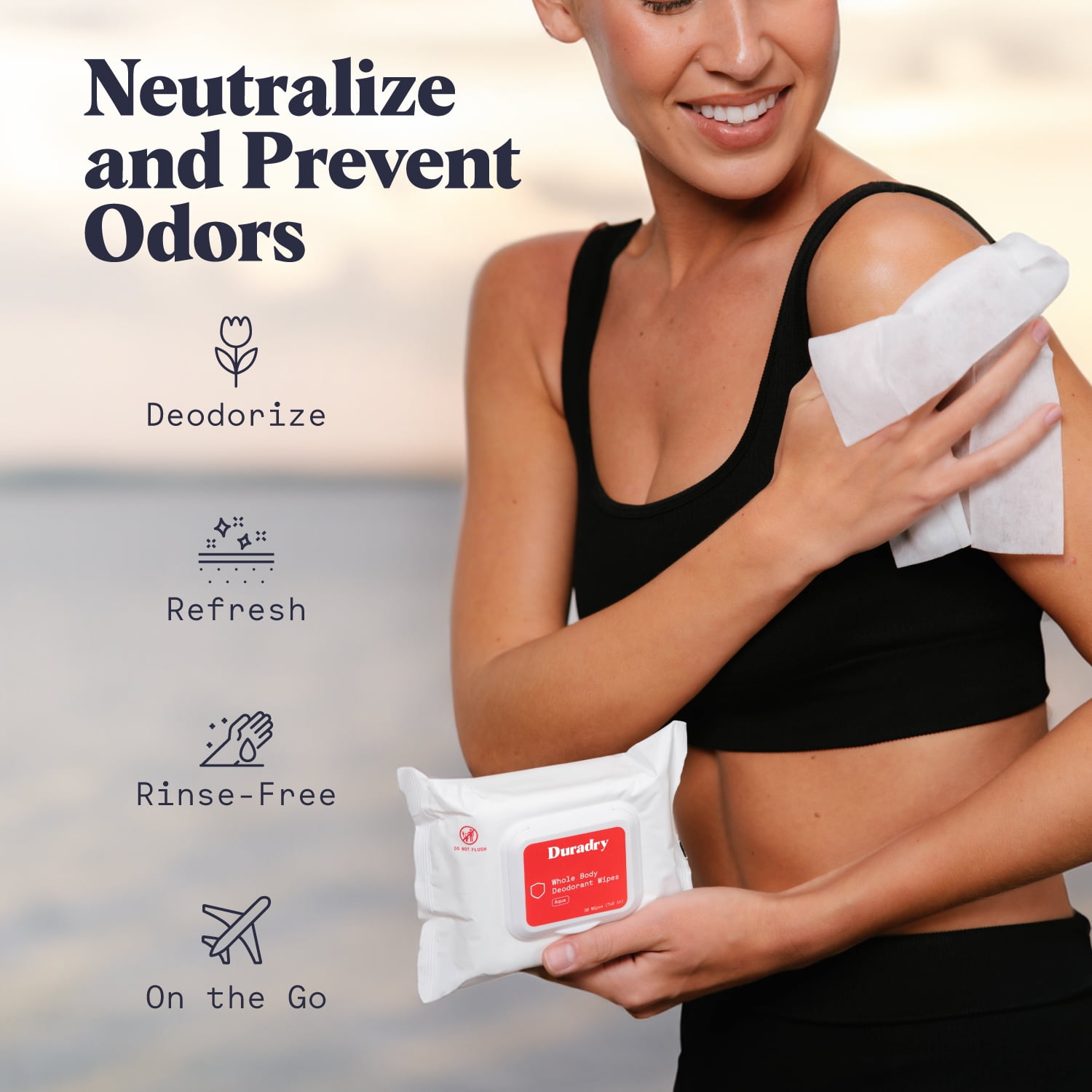 Duradry Whole Body Deodorant Wipes, 3 Pack