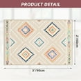 thumbnail image 3 of 2'x3' Area Rugs for Living Room, Machine Washable Non-Slip Carpet, Soft Faux Wool Low Pile Moroccan Farmhouse Western Rug, Beige, 3 of 5