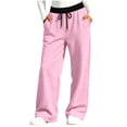 thumbnail image 2 of NAISIBABY Girls Sweatpants Size 12,High Waist with Pockets Casual Comfortable Pants Pink, 2 of 8