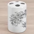thumbnail image 1 of Zodiac Ceramic Toothbrush Holder, Floral Images Pisces Sign Fish House of the Water Element Sensitivity Planet Sign, Versatile Countertop for Bathroom, 4.5" X 2.7", Black White, by Ambesonne, 1 of 4