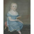 thumbnail image 2 of B. Doyle 20x24 Black Ornate Framed Double Matted Museum Art Print Titled: Portrait of a Girl with Blue Eyes and Blue Dress (C. 1820), 2 of 5