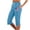 Sky Blue-1, variant on Independence Day Capri Pants for Women Summer Casual Elastic Waist Split Hem Straight Leg Cropped Sweatpants with Pockets