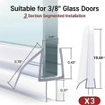 thumbnail image 3 of Shower Door Bottom Seal 3 Section Sectional Shower Installation Kit Frameless Glass Shower Door Seal, 3 of 5