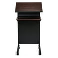 thumbnail image 2 of Wheeled Lectern with Storage Shelf - Cherry/Black - Compact Standing Desk for Reading - Laptop Stand, 2 of 5