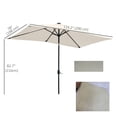 thumbnail image 2 of 6' x 10' Beige Rectangular Patio Umbrella w/ LED Lights & Tilt - Outdoor Table Umbrella for Living Room, Deck & Garden Shade, 2 of 7