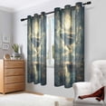 thumbnail image 2 of Yayeee Window Curtains Light Filtering 63"x42" Grommet Panel Pair Home Living Room Decor, Whale and Moon, 2 of 7