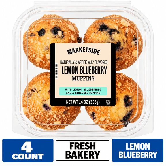 Marketside Moist Cranberry Orange Streusel Muffins, 14 oz, 4 Count