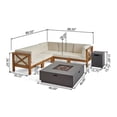 thumbnail image 3 of Noble House Culatra 5 Places Sectionnel Canapé Set & Foyer Teck Beige/gris Foncé, 3 of 7