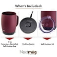 thumbnail image 6 of Nextmug Plus - Temperature-Controlled, Self-Heating Coffee Mug (Burgundy - 18 oz.), 6 of 6