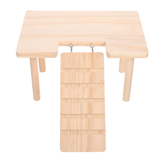 OUNONA Wood Platform For Hamster Cage With Climbing Ramp Ideal For Small Animal Activity And Exercise Small Animal Furniture