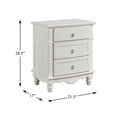 thumbnail image 4 of Lexicon Traditional Wood and MDF Board Night Stand in White Finish, 4 of 6