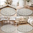 thumbnail image 4 of Round Area Rugs 6Ft, Brown Leaves Non-Slip Washable Circle Rugs Carpet, Country Pastoral Nature Plants Aesthetic Indoor Outdoor Rug Floor Mats Throw Runner for Bedroom Living Room Bathroom, 4 of 8