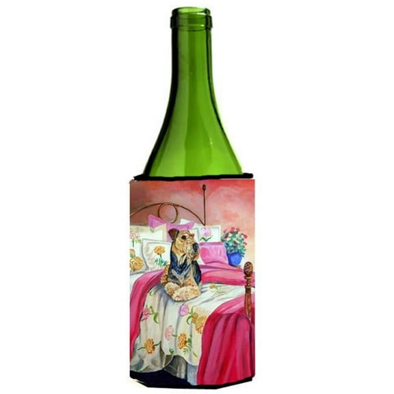 Airedale Waiting On Mom Wine Bottle   Hugger - 24 oz.