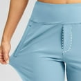 thumbnail image 6 of CFLVAEK Workout Capris for Women with Pockets High Waisted Stretch Pants Loose Fitting Wide Leg Yoga Capri Pants Solid Color Casual Pant Light Blue XL, 6 of 9
