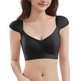thumbnail image 5 of Alun Seamless Square Shoulder Bras for Women Wireless No Underwire Jelly Gel Light Support Comfort Bra Summer Lightweight Breathable Solid Color Bralettes 2-Black L, 5 of 6