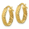 thumbnail image 2 of 14K Yellow Gold Patterned Oval Hoop Earrings, 2 of 6