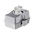 thumbnail image 1 of EDTara Stainless Steel Litter Box with Lid, Enclosed Cat Litter Box with Mat & Scoop, Extra Large High Sided, Easy Clean, Detachable, 1 of 7