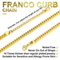 thumbnail image 6 of ChainsHouse 14k Gold Plated Chain Link Necklace for Men Women 3mm Flat Franco Curb Chains Jewelry Gift, 14 inch, 6 of 10