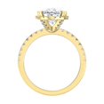 thumbnail image 3 of ARAIYA FINE JEWELRY 10K Yellow Gold Oval and Round Shape Lab Grown Diamond Prong-Set Engagement Ring Size 9 (3 cttw, D-F Color, VS Clarity), 3 of 6