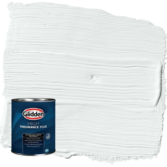 Glidden HEP Moonlit Snow / Gray Satin Exterior Paint with Primer, 1 Quart