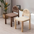 thumbnail image 5 of Rope Woven Single Back Dining Chair, Modern Dining Chairs, Minimalist Retro Solid Wood Accent Chairs, Creative Desk Chair, Woven Makeup Chair(Brown), 5 of 6