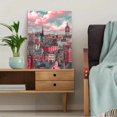 thumbnail image 5 of Dreamy Pink Cloud Cityscape Canvas Print Home Wall Decor, 5 of 8