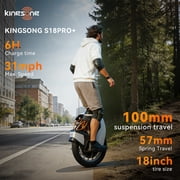 KINGSONG S18PRO+ Electric Unicycle Upgraded 100mm Suspension for Potholes 18 Inch Self-Balancing One Wheel EUC
