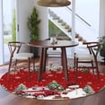 thumbnail image 4 of Round Area Rugs Collection 7 Ft, Red Christmas Non-Slip Residential Carpet, Snowman Xmas Truck Balls Tree Indoor Crawling Mats Runner Rugs for Living Room/Dining Room/Bedroom, 4 of 8