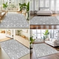 thumbnail image 5 of Light Gray Boho Paisley Rectangle Rug 6'x9' Vintage Floral Classic Traditional Washable Area Rugs for Living Room Bedroom Entryway Non Slip&nbsp; Entrance Door Mat Indoor Floor Carpet, 5 of 9