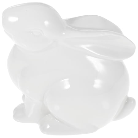 COSMOBETTY Ceramic Rabbit Ornament Simple Decor Cute Bunny Figurine For Living Tv Cabinet Wine Cabinet Ceramic Craft