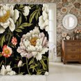 thumbnail image 2 of Manfei Oriental Flower Peony Shower Curtain 72Wx78L,Spring Garden Bath Curtain, 2 of 6
