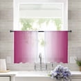 thumbnail image 3 of Rose Red Ombre Semi Sheer Curtains 54 Inch Length 2 Panels Set, Pink White Gradient Modern Abstract Art Sheer Kitchen Curtain Privacy Voile Window Curtain for Living Room Bedroom Rod Pocket Drapes, 3 of 7
