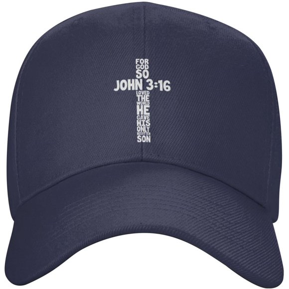 for God So Loved The World John 3:16 Christian Black Baseball Caps Baseball Hats for Men Funny Denim Hat Adjustable