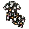 thumbnail image 5 of CAUYDY Girls Halloween Pajama Sets 2 Piece Button Down Short Sleeve Lapel Neck Tops Shorts Pumpkin Graphic Set for Teen(Pink,8-9 Y), 5 of 5