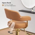 thumbnail image 4 of UBesGoo Barber Chair, 360° Swivel Salon Styling Chair, Heavy Duty Hydraulic Pump, Brown Gold Home Beauty Spa Equipment, 4 of 8