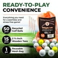thumbnail image 3 of Golf Ball Monkey Cheap Value Line Series Golf Balls 50 Pack - 4A Golf Balls Recycled/Near Mint Golf Balls Bulk w/ 15 Tees and Mesh Carrying Bag, 3 of 9