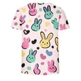 thumbnail image 4 of Jienlioq Hauts d'Été Mignons pour Femmes T-shirt Décontracté à Manches Courtes Col Rond Imprimé Rose 2TG, 4 of 5