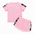 thumbnail image 3 of Baby Girl Summer Cute Outfit Short Sleeve Cow Print Cotton T-Shirt and Drawstring Shorts Set Kids Casual Clothing Sets, 3 of 6