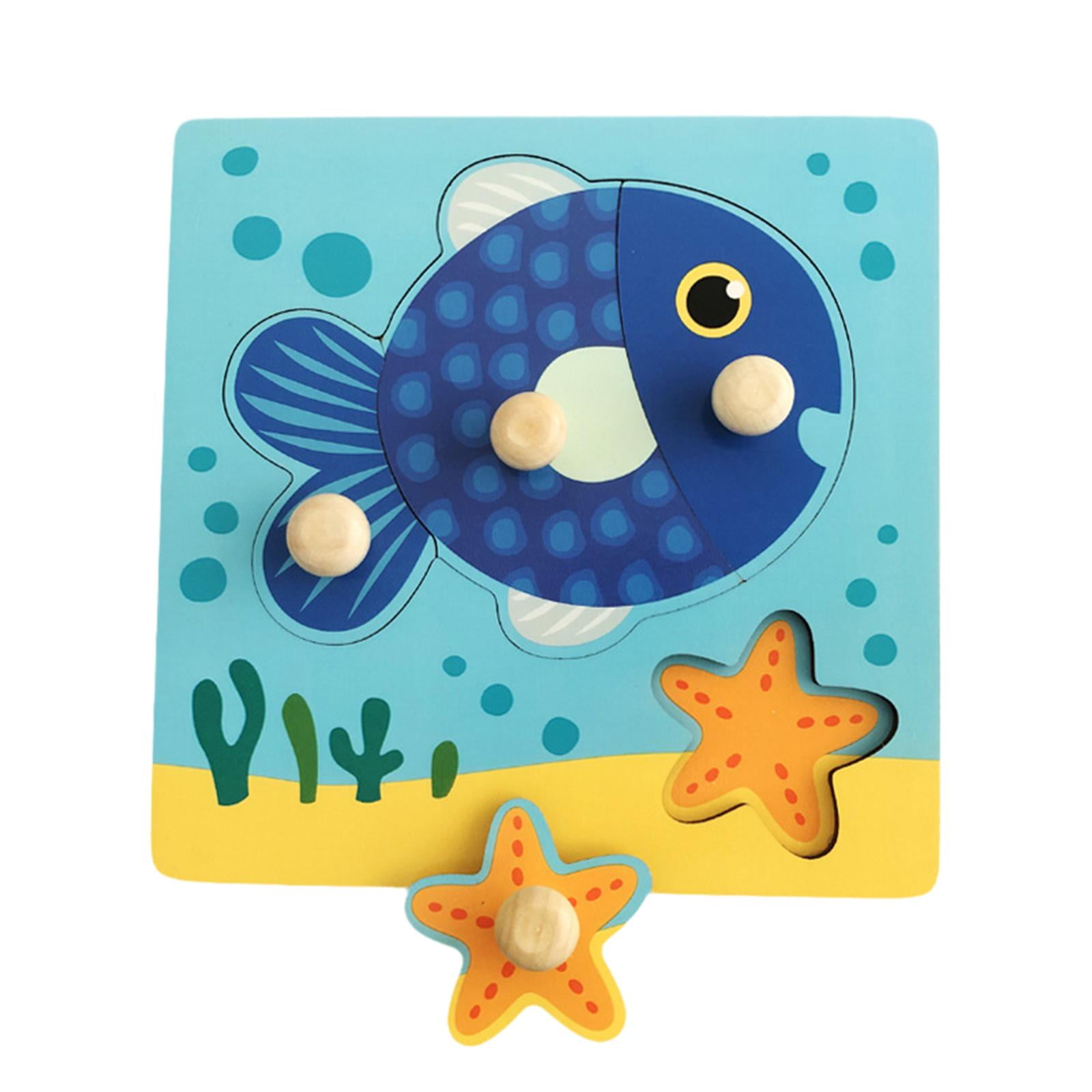 Cartoon Jigsaw Puzzles Fine Motor Skill Shape Matching Game Knob