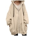 thumbnail image 1 of Veste Longue à Capuche pour Femmes Manteau d'Hiver Chaud à Fermeture Éclair Décontracté pour Temps Froid, 1 of 9