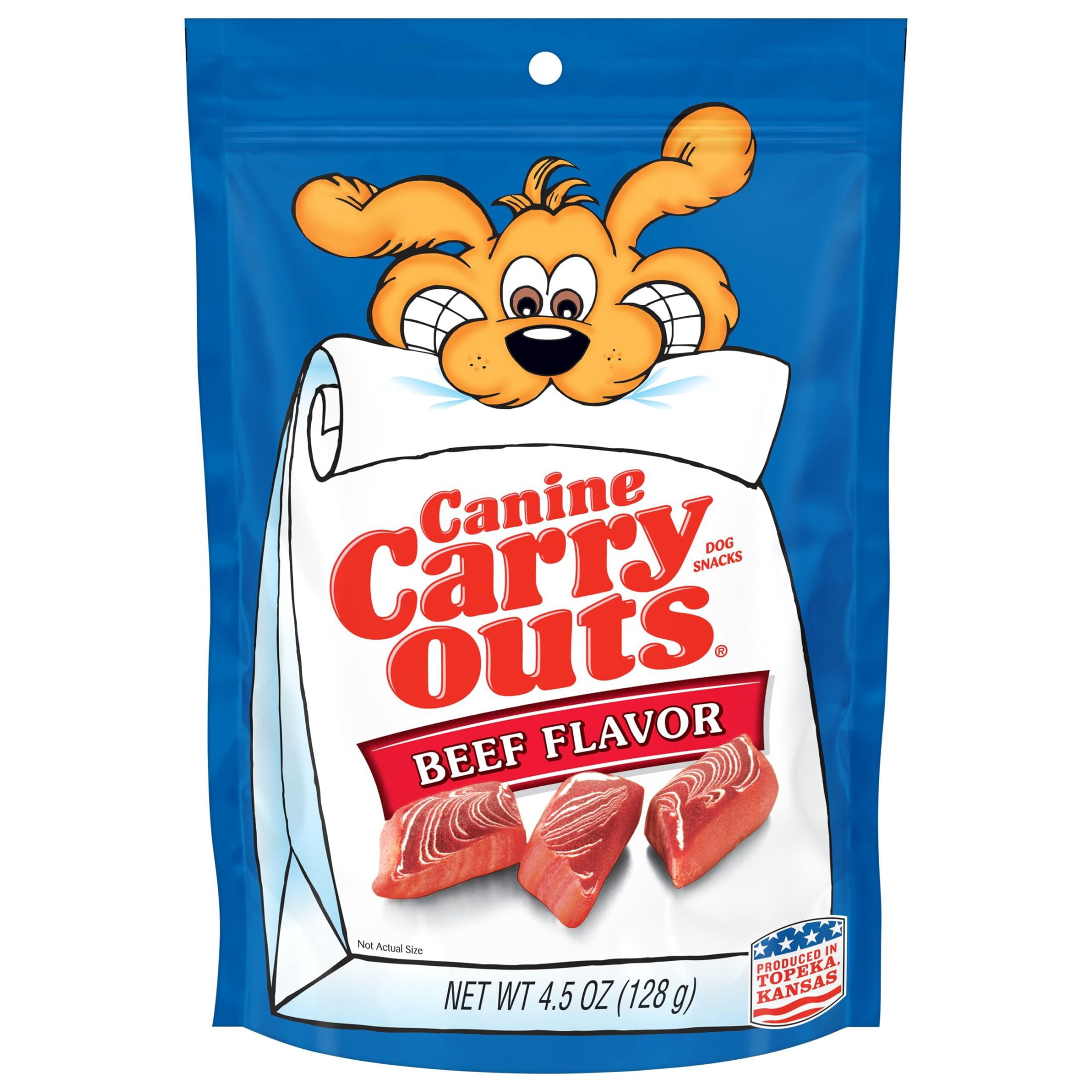 (24 pack) Canine Carry Outs Beef Flavor Dog Treats, 4.5 oz Bag
