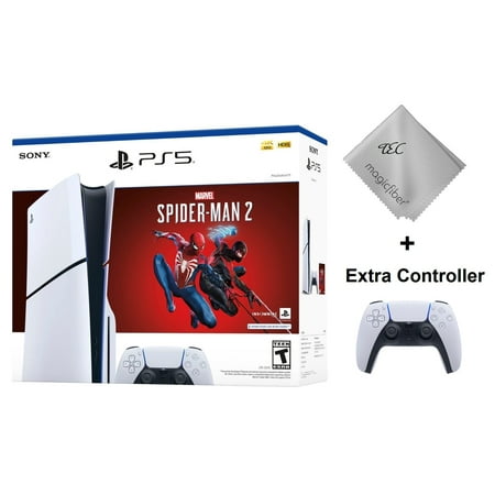 TEC New Sony PlayStation_PS5 Gaming Console(Disc) with Marvel’s Spider-Man 2 Bundle - Slim Edition Plus Extra Controller