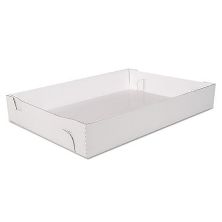 Southern Champion Tray 1190 Bright White Corrugated Greaseproof Non Window Sheet Cake Box Bottom, 25-7/8" Length x 18-1/16" Width x 4" Height (Case of 25)