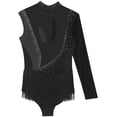 thumbnail image 6 of Zaldita Figure Skating Dress Women Sparkling Rhinestone Fringed Leotard Dance Performance Competition Black XL, 6 of 7