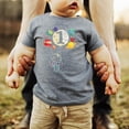 thumbnail image 2 of Olive Loves Apple 1st Birthday Rocket Astronaut Themed T-Shirts with Moon Balloon and Planets for Boys and Girls Granite Heather Shirt 18 Months, 2 of 6