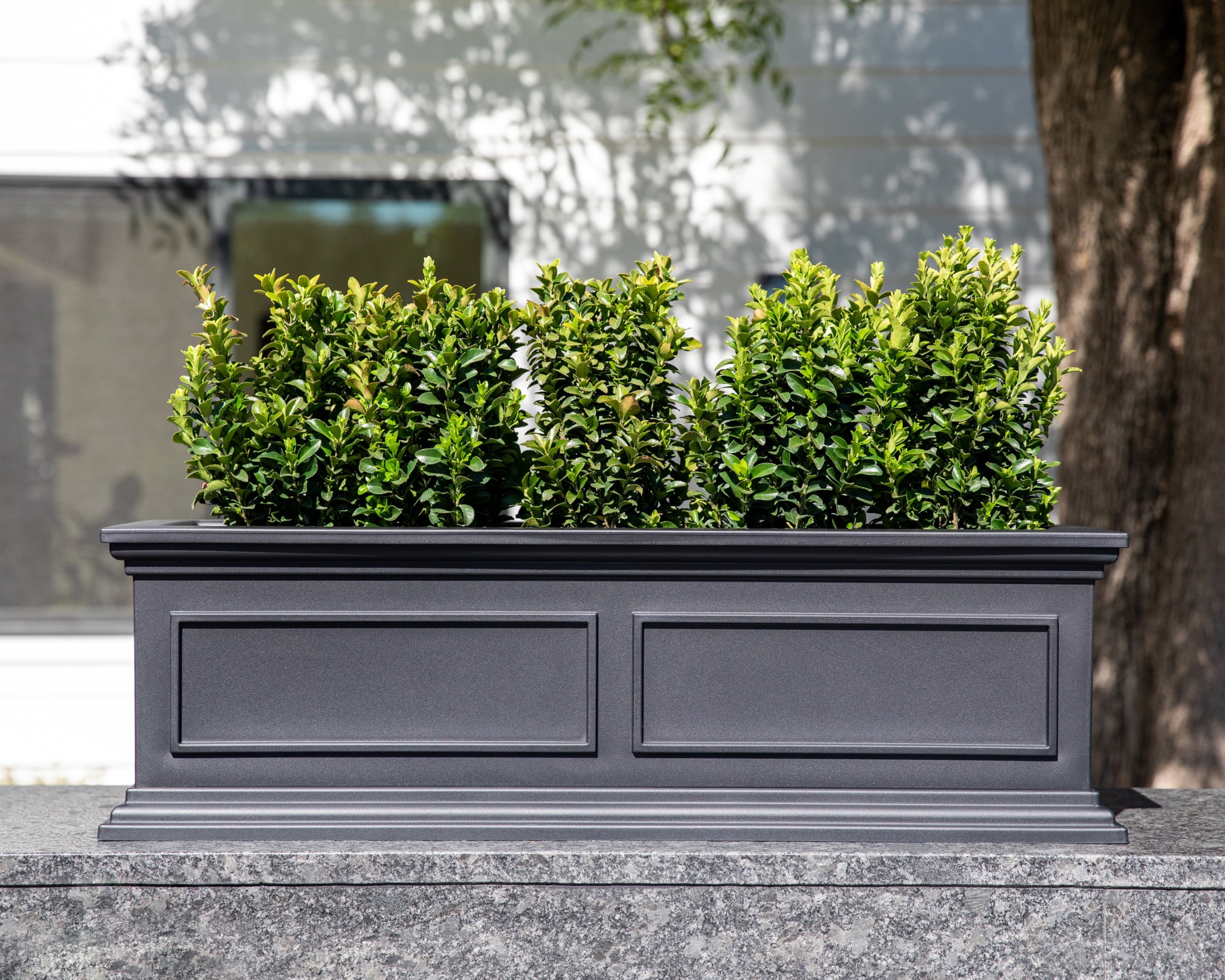 Veradek Brixton Window Box 36" Plastic Planter 2-Pack Black
