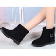 thumbnail image 5 of Women's Comfortable ankle boots with sock cuffs | Slip-On Booties in Black & Khaki, 5 of 12