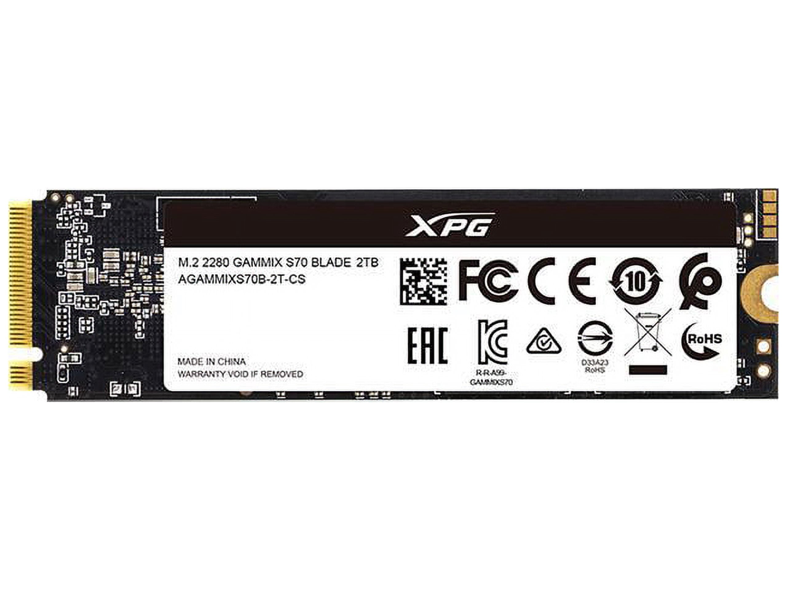 XPG 2TB GAMMIX S70 Blade - Works with Playstation 5, PCIe Gen4 M.2 2280 Internal Gaming SSD Up to 7,400 MB/s (AGAMMIXS70B-2T-CS)