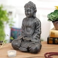 thumbnail image 4 of MyGift 12 inch Meditating Seated Buddha Statue Figurine with Rustic Gray Finish, 4 of 6