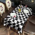 thumbnail image 2 of Black and White Wavy Checkerboard Pattern Rectangle Tablecloth 60"x102",Waterproof Polyester Rectangle Table Cloth, Wipeable Spillproof Polyester Tablecloth for Dining, Camping, Indoor and Outdoor, 2 of 6